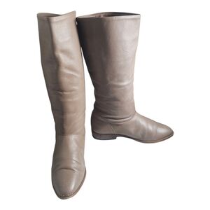 Vintage 80s Genuine Leather Slouch Boots Flat Size 5.5